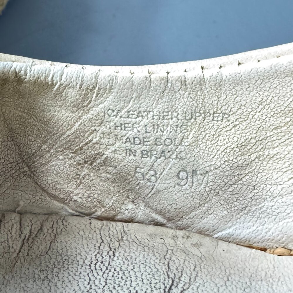 TORY BURCH Tory Burch Beige White Jute Leather Wedge Pumps, Women’s SZ 9 - Picture 16 of 16